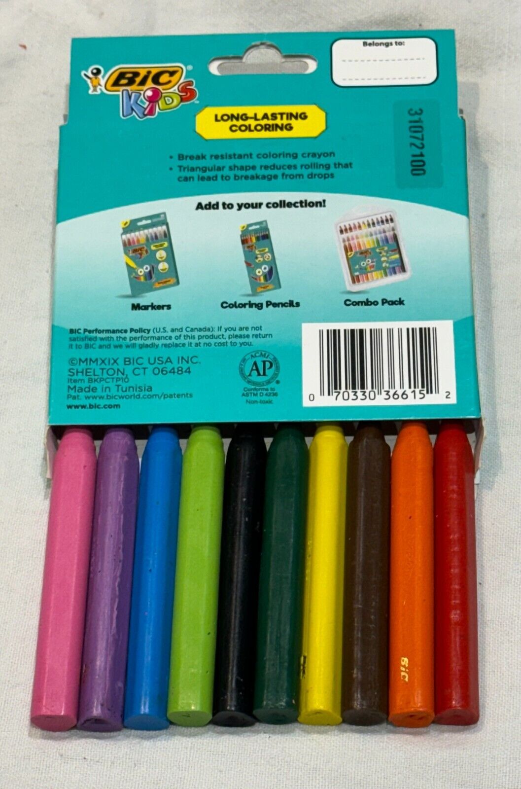 2 X 10 CRAYONS Wax School Arts Kids Activities Crafts Easy Grip BIC multi colour - DM Store