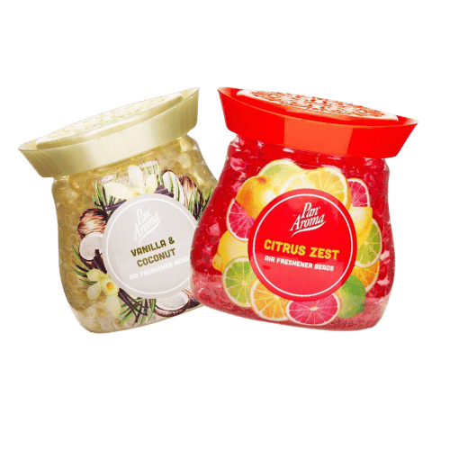 2 x Pan Aroma Air Freshener Beads 280g Home & Car Fragrance