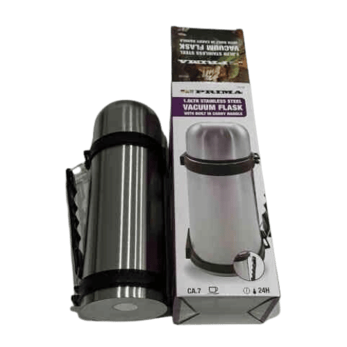 1 Litre Vacuum Flask with Handle Stainless Steel Thermos for Hot And Cold Drinks - DM Store