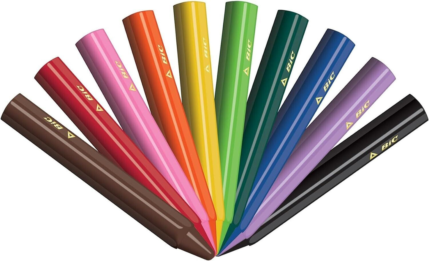 2 X 10 CRAYONS Wax School Arts Kids Activities Crafts Easy Grip BIC multi colour - DM Store