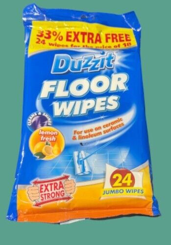 2 X 24 FLOOR WIPES LEMON SCENT CERAMIC LINOLEUM LAMINATE WET MOP CLEANING REFILL - DM Store