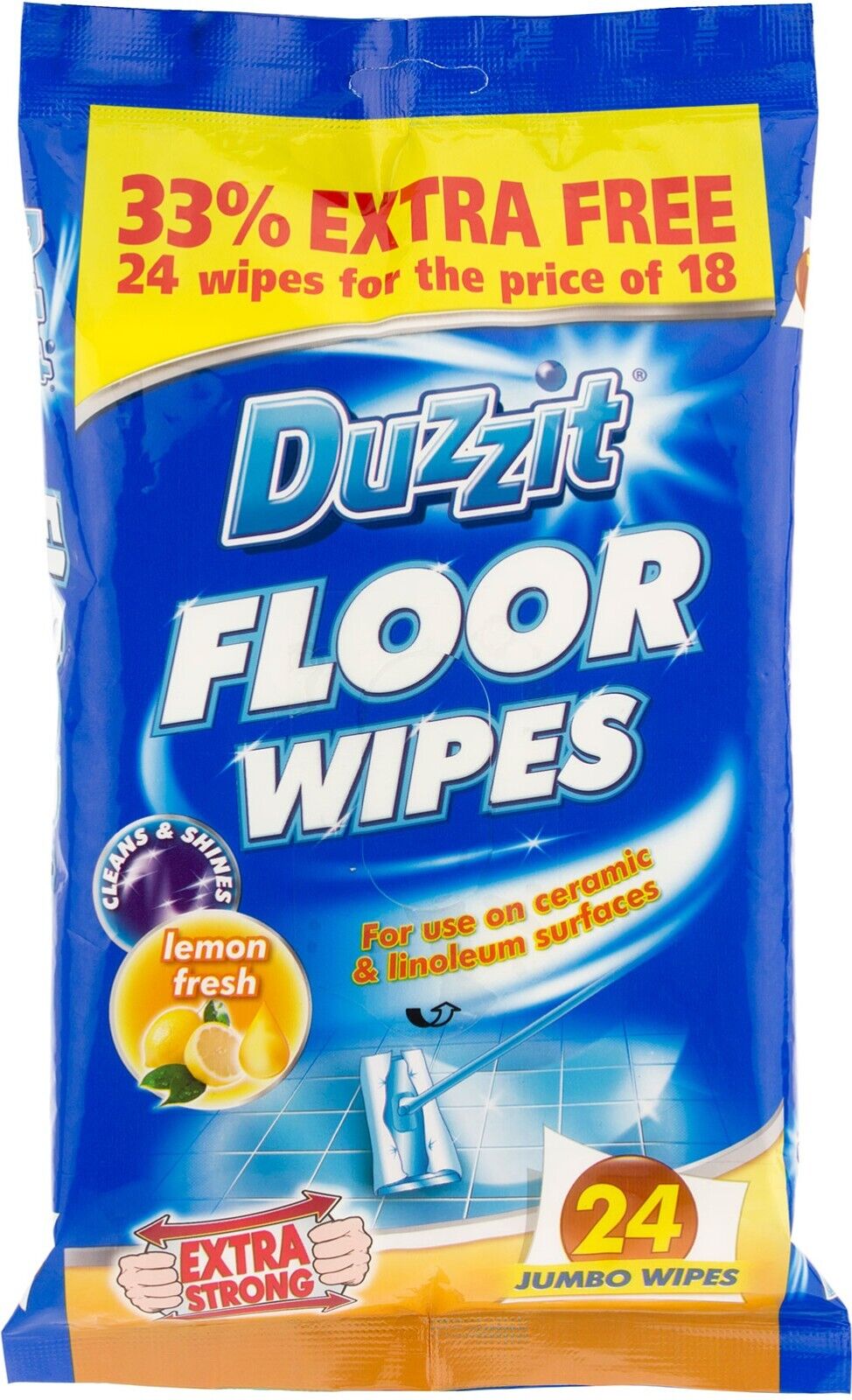 2 X 24 FLOOR WIPES LEMON SCENT CERAMIC LINOLEUM LAMINATE WET MOP CLEANING REFILL - DM Store