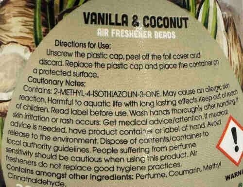 Air Freshener Beads Vanilla & Coconut 280g Living Room - DM Store