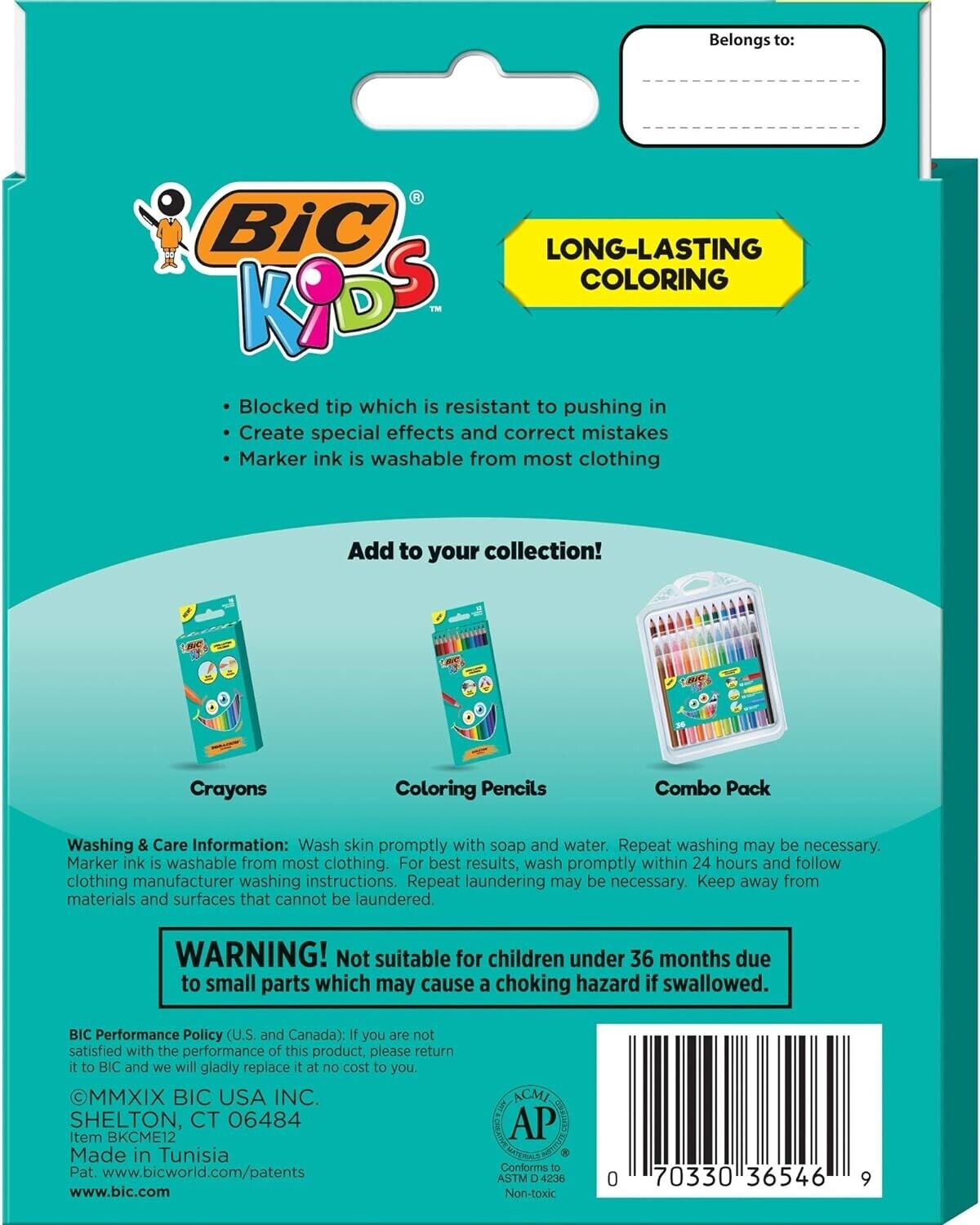 BIC KIDS 12 Markers Washable Multi - coloured - DM Store