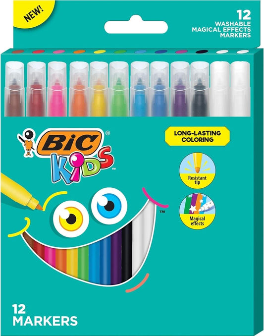 BIC KIDS 12 Markers Washable Multi - coloured - DM Store