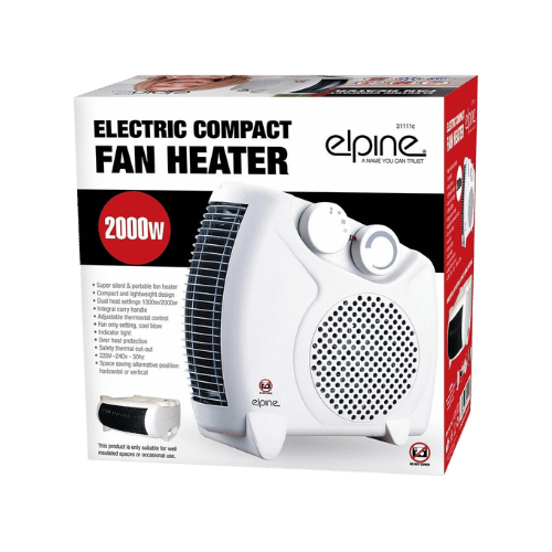 ELECTRIC FAN HEATER, 2 KW COMPACT HOT & WARM AIR PORTABLE HOME CARAVAN MOTORHOME - DM Store