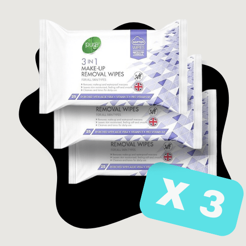 FACIAL CLEANSING WIPES MAKE UP REMOVAL 3 IN 1 COMPLETE (25 WIPES) - DM Store
