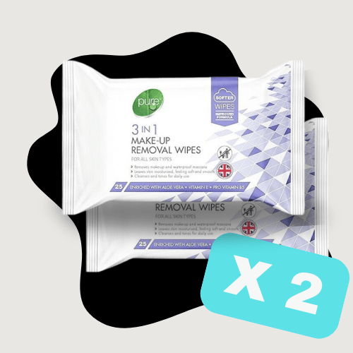 FACIAL CLEANSING WIPES MAKE UP REMOVAL 3 IN 1 COMPLETE (25 WIPES) - DM Store