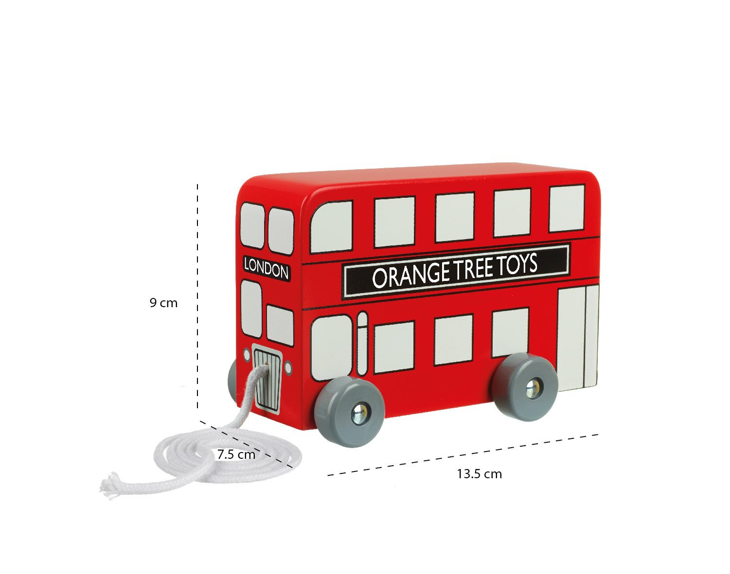 London Bus Pull Along Orange Tree Toys - DM Store