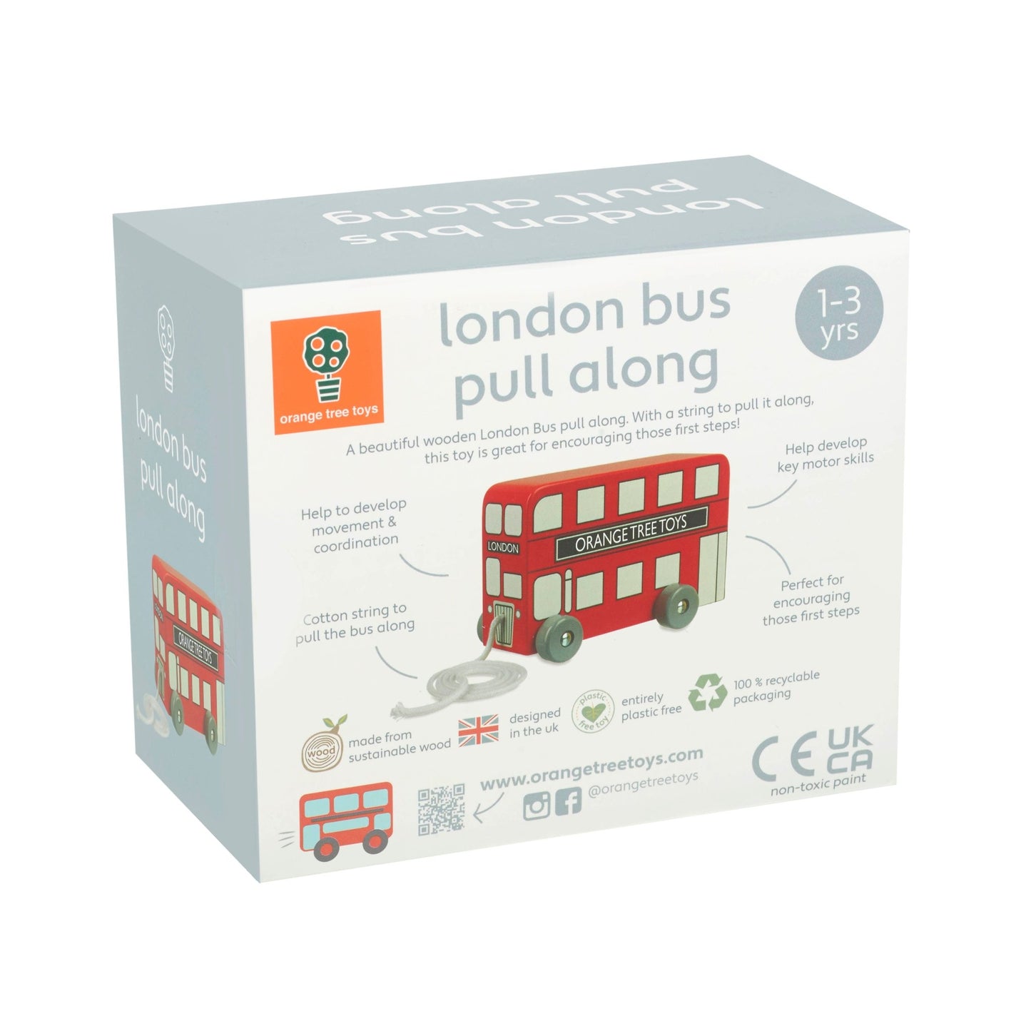 London Bus Pull Along Orange Tree Toys - DM Store