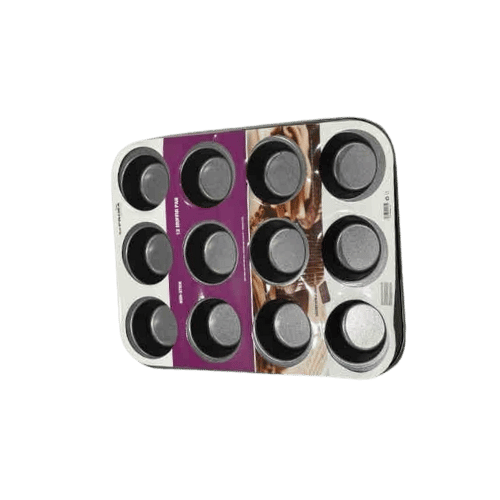 Muffin Pan Baking Tray 12 Cup Cake Bakeware Metal PRIMA - DM Store