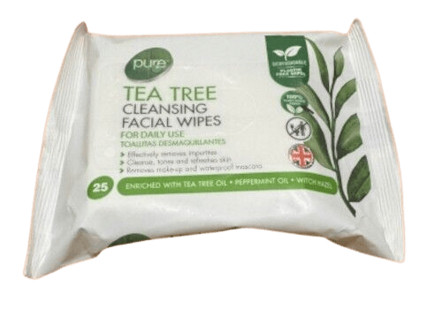 PACK OF 2 TEA TREE PURE CLEANSING FACIAL WIPES (2 x 25 WIPES) - DM Store