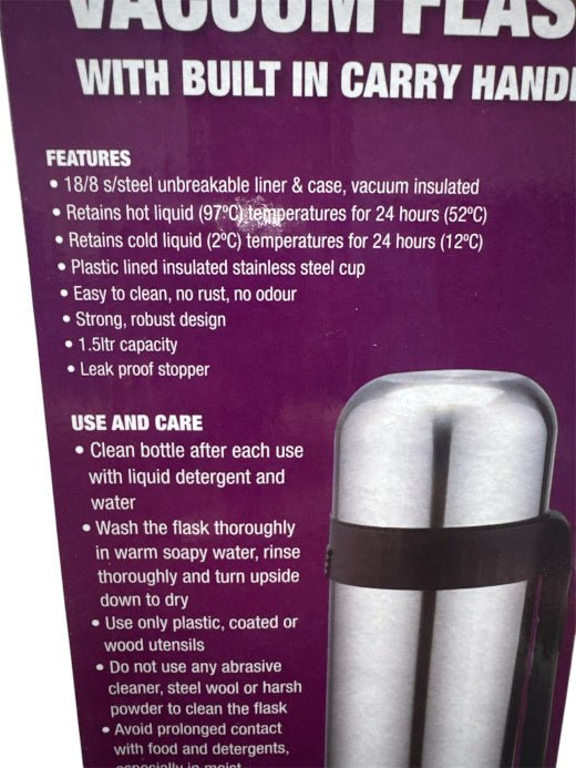 Prima Metal Flask 1.5 litre - DM Store