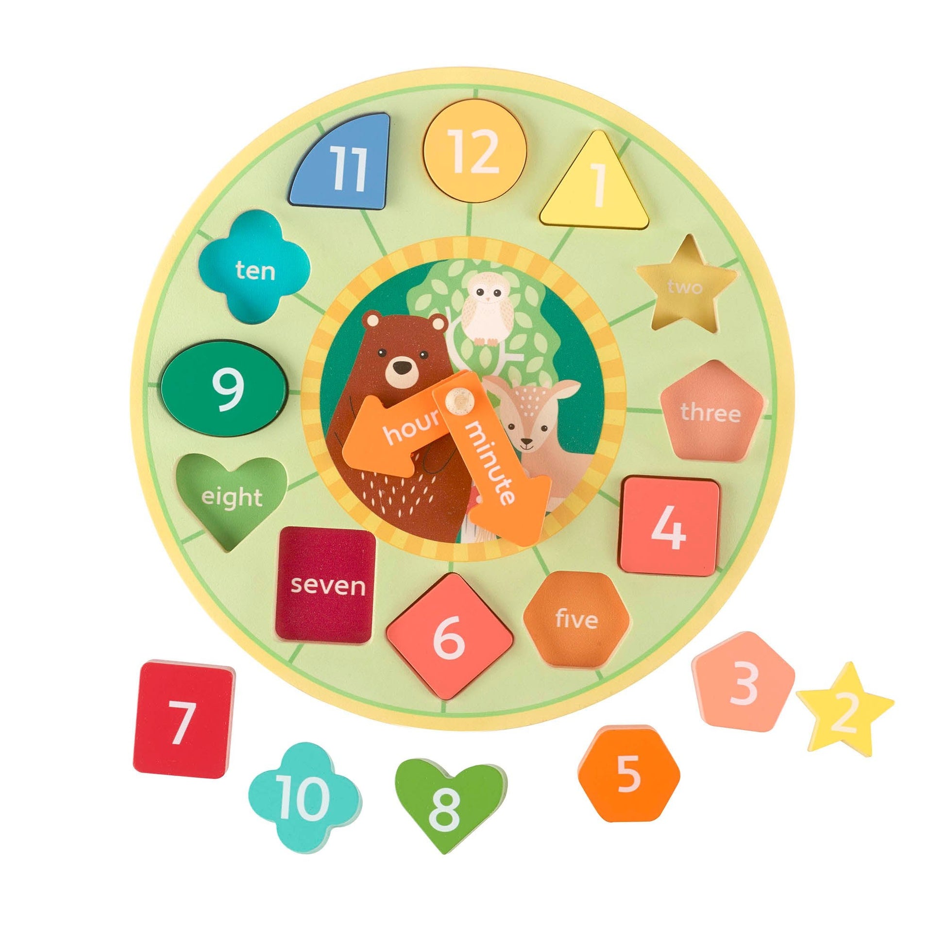 Sorting Clock Orange Tree Toys Woodland Shape - DM Store