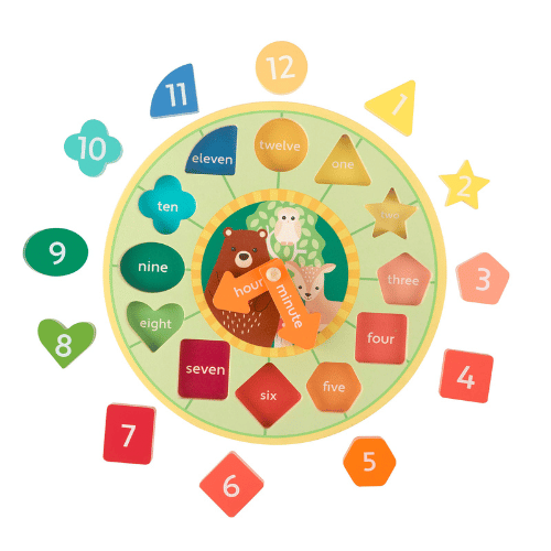 Sorting Clock Orange Tree Toys Woodland Shape - DM Store