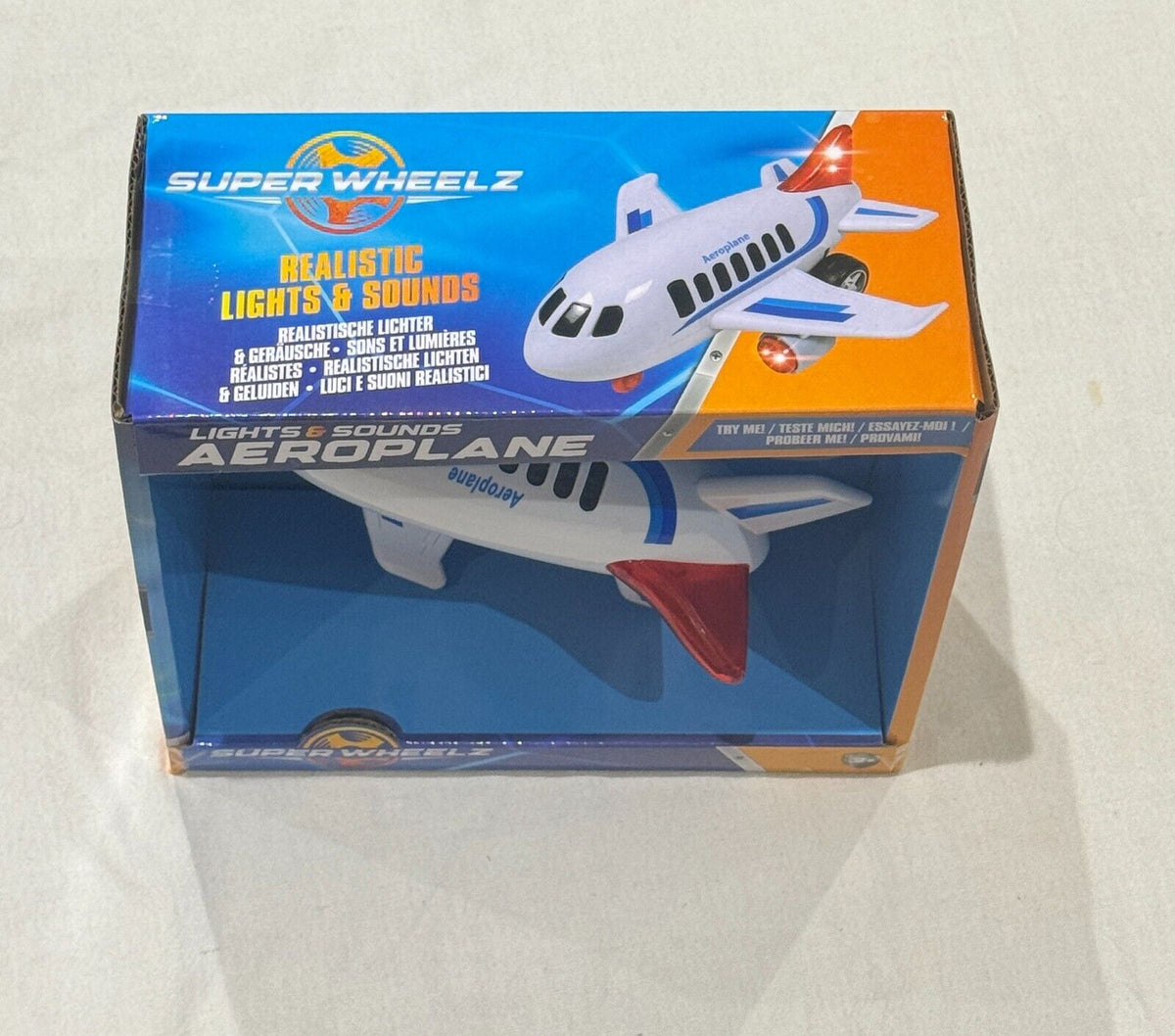 Super Wheelz Airplane Toy for Kids Lights & Realistic Sounds Toddler Plane 3+ - DM Store