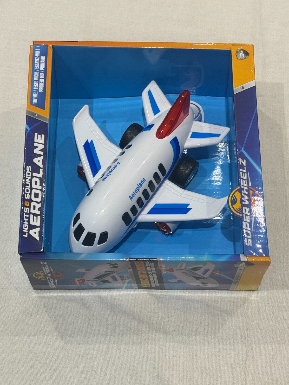 Super Wheelz Airplane Toy for Kids Lights & Realistic Sounds Toddler Plane 3+ - DM Store