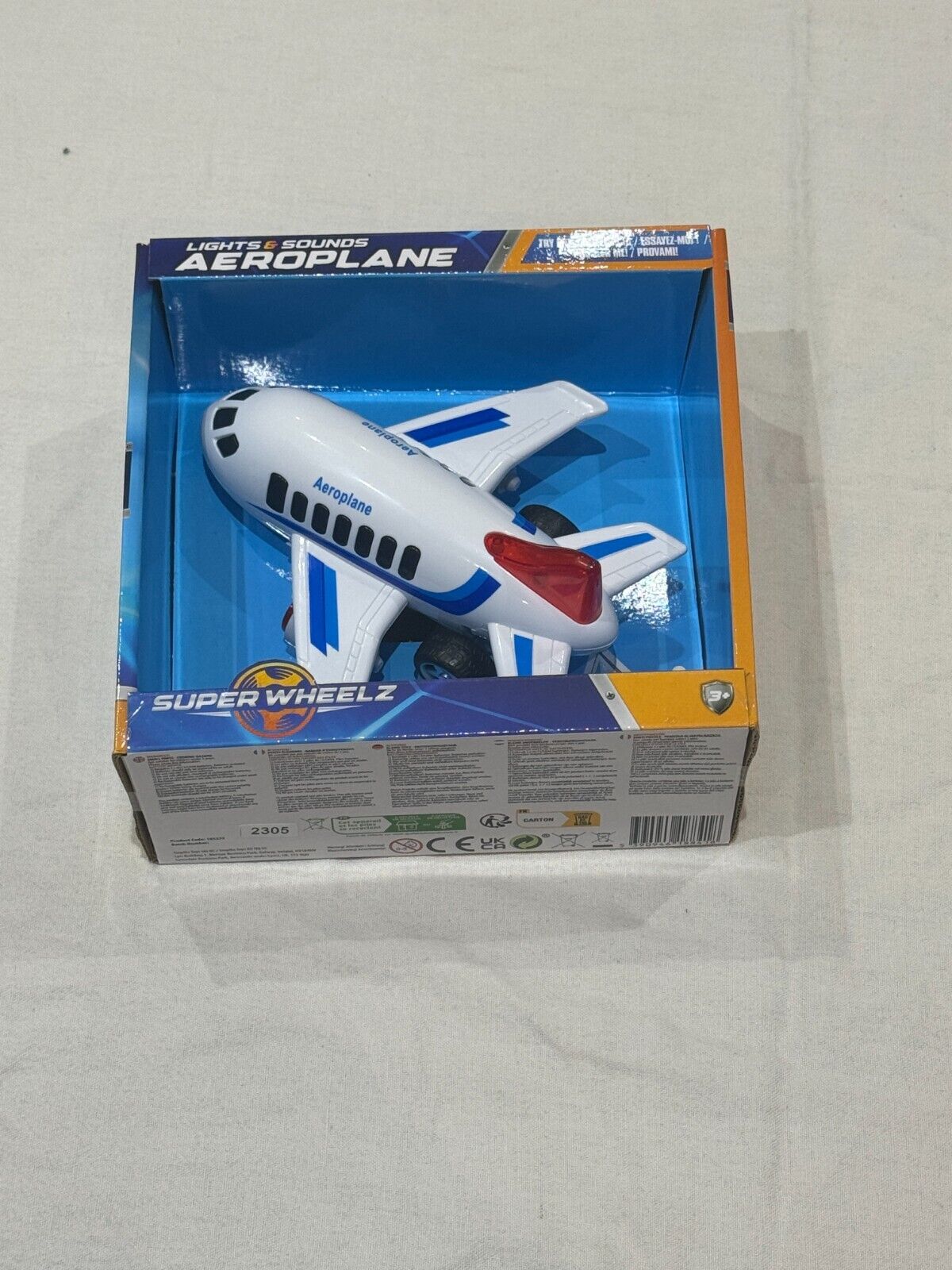 Super Wheelz Airplane Toy for Kids Lights & Realistic Sounds Toddler Plane 3+ - DM Store